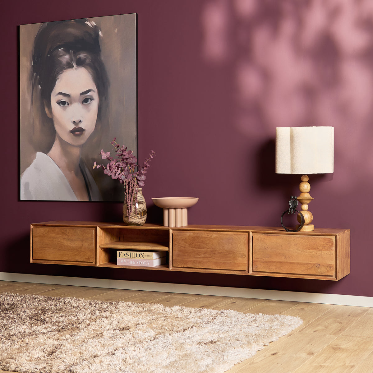 Zwevend tv meubel Ambiance Naturel | 120 cm