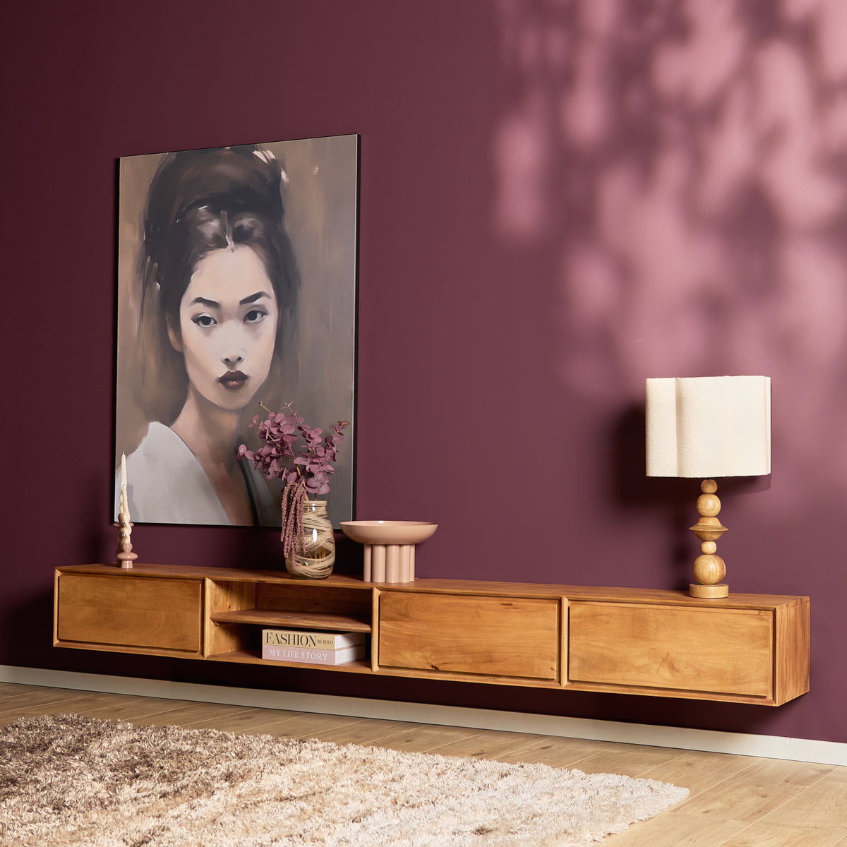 Zwevend tv meubel Ambiance Naturel | 120 cm