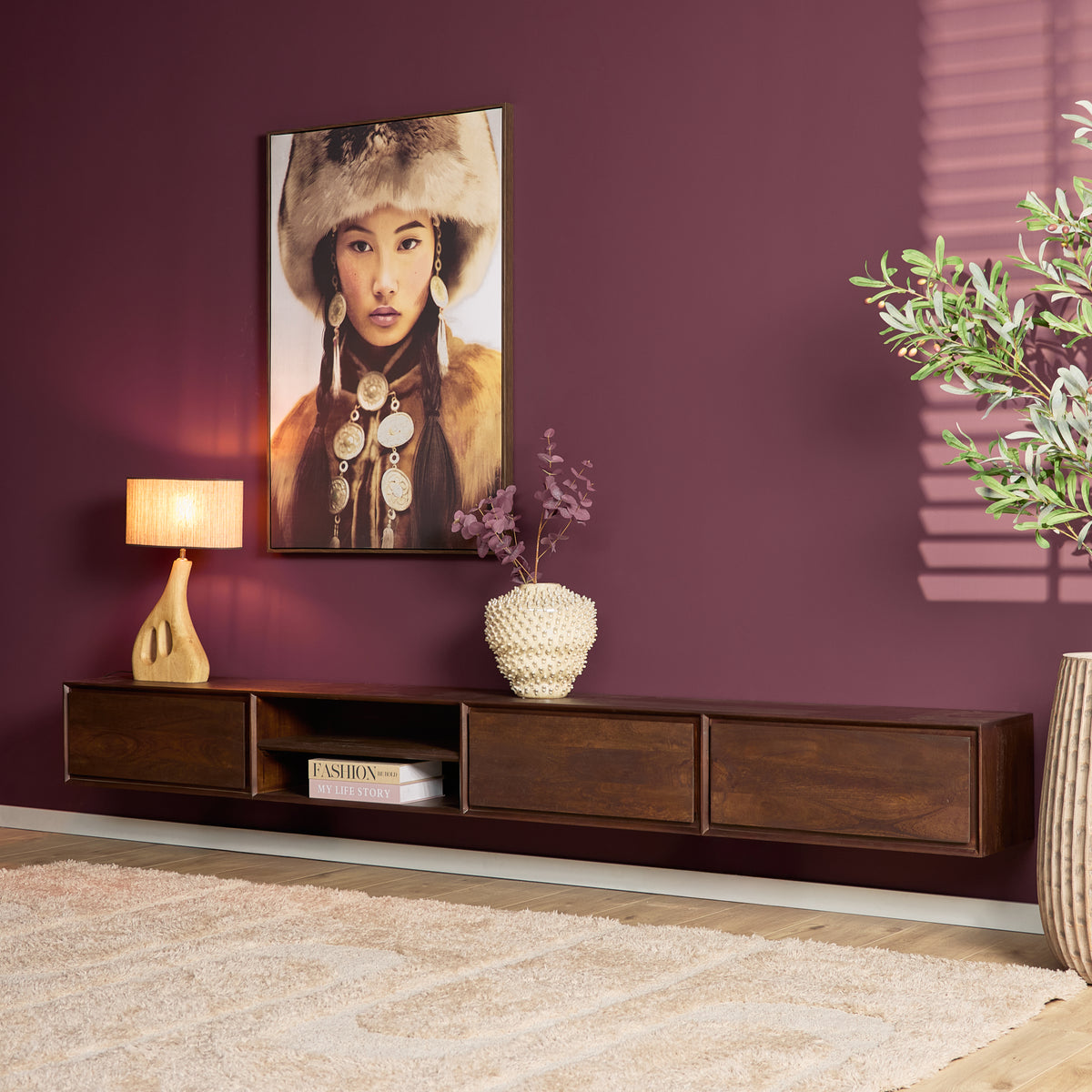 Zwevend tv meubel Ambiance Naturel | 120 cm