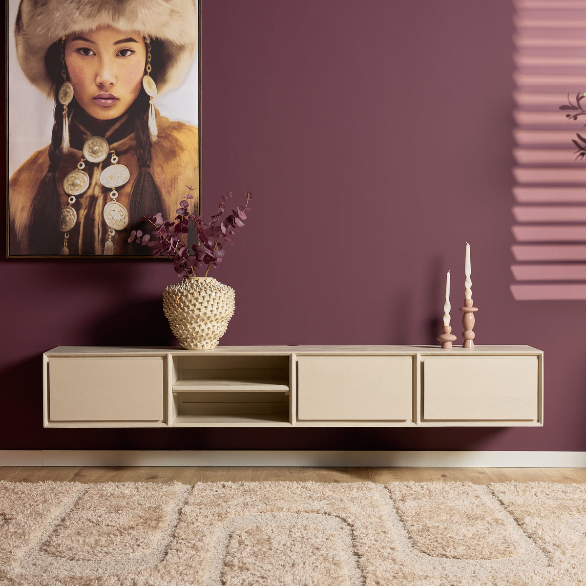 Zwevend tv meubel Ambiance Naturel | 120 cm