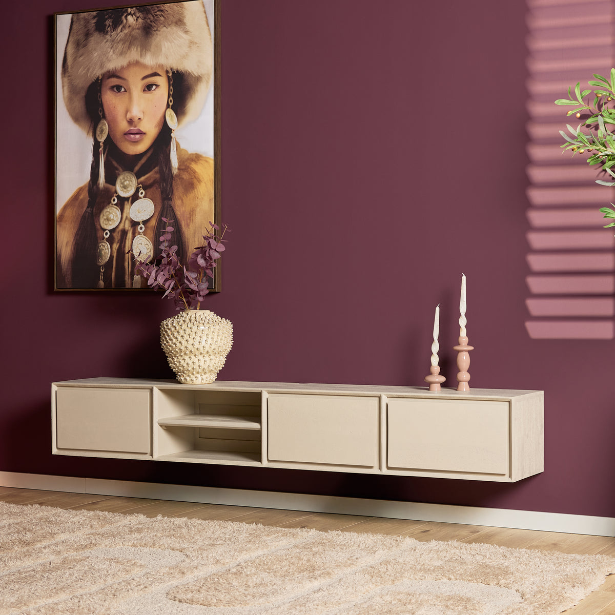 Zwevend tv meubel Ambiance Naturel | 120 cm