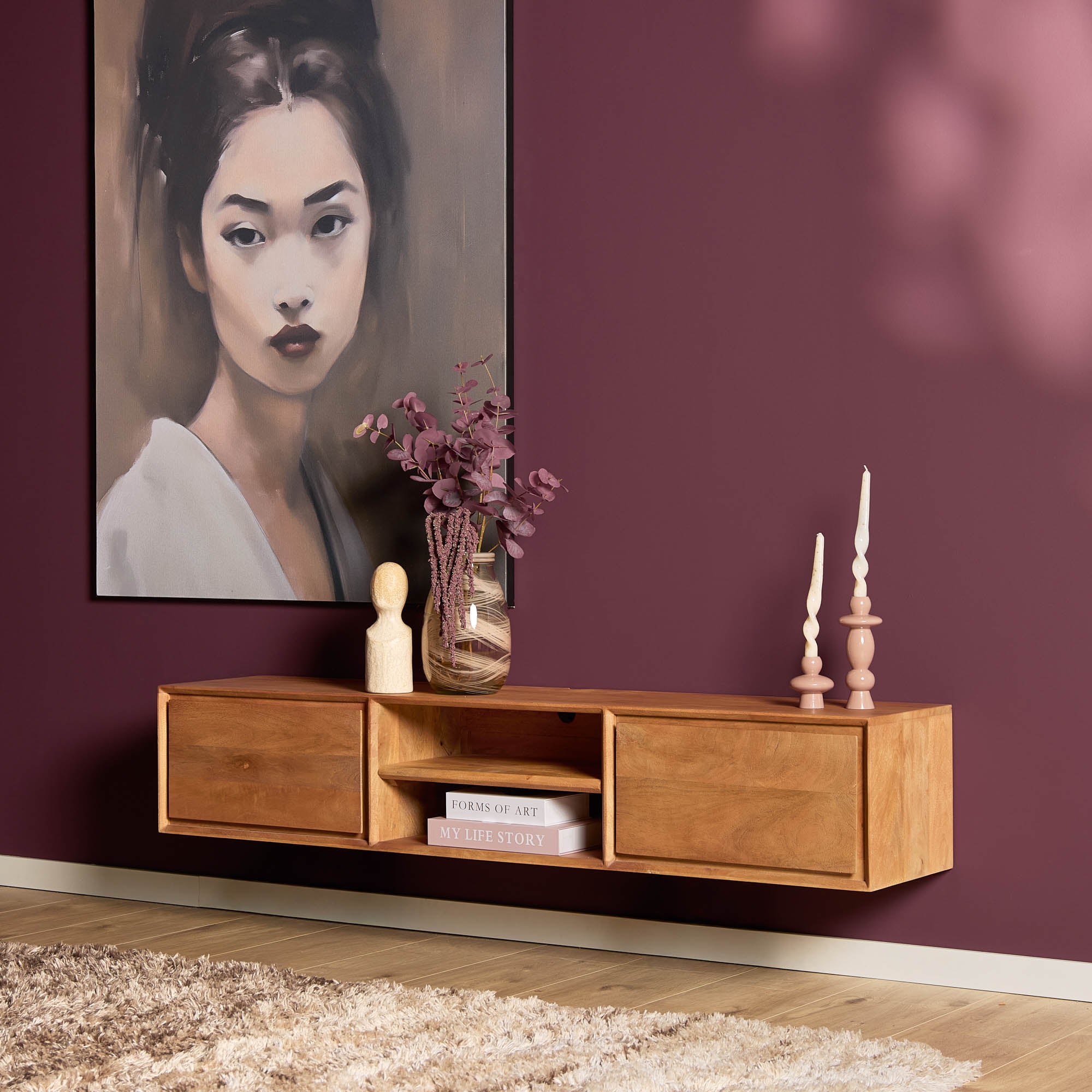 Zwevend tv meubel Ambiance Naturel | 160 cm