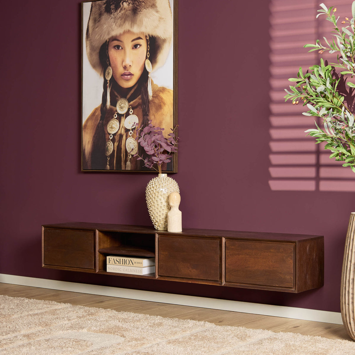 Zwevend tv meubel Ambiance Brown | 200 cm