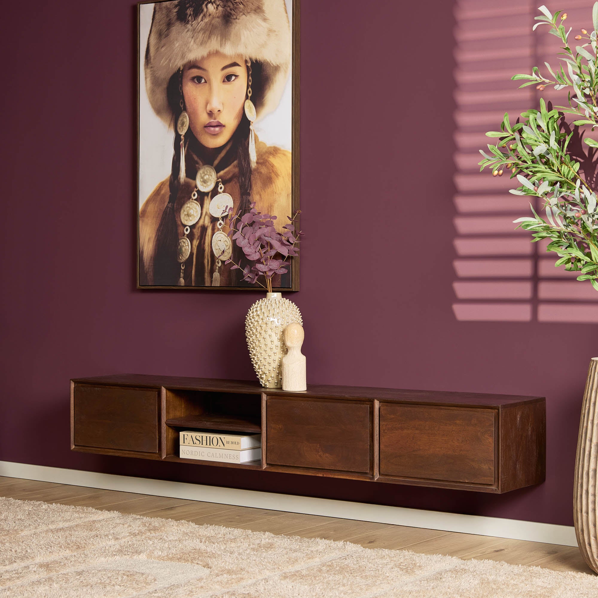 Zwevend tv meubel Ambiance Brown | 200 cm