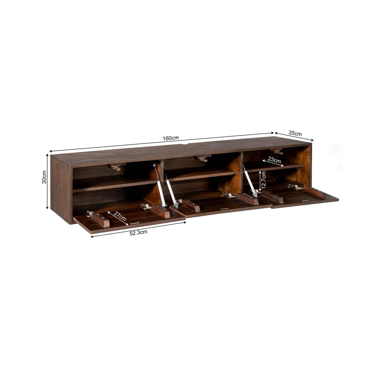 Zwevend tv meubel Vision Brown | 160 cm