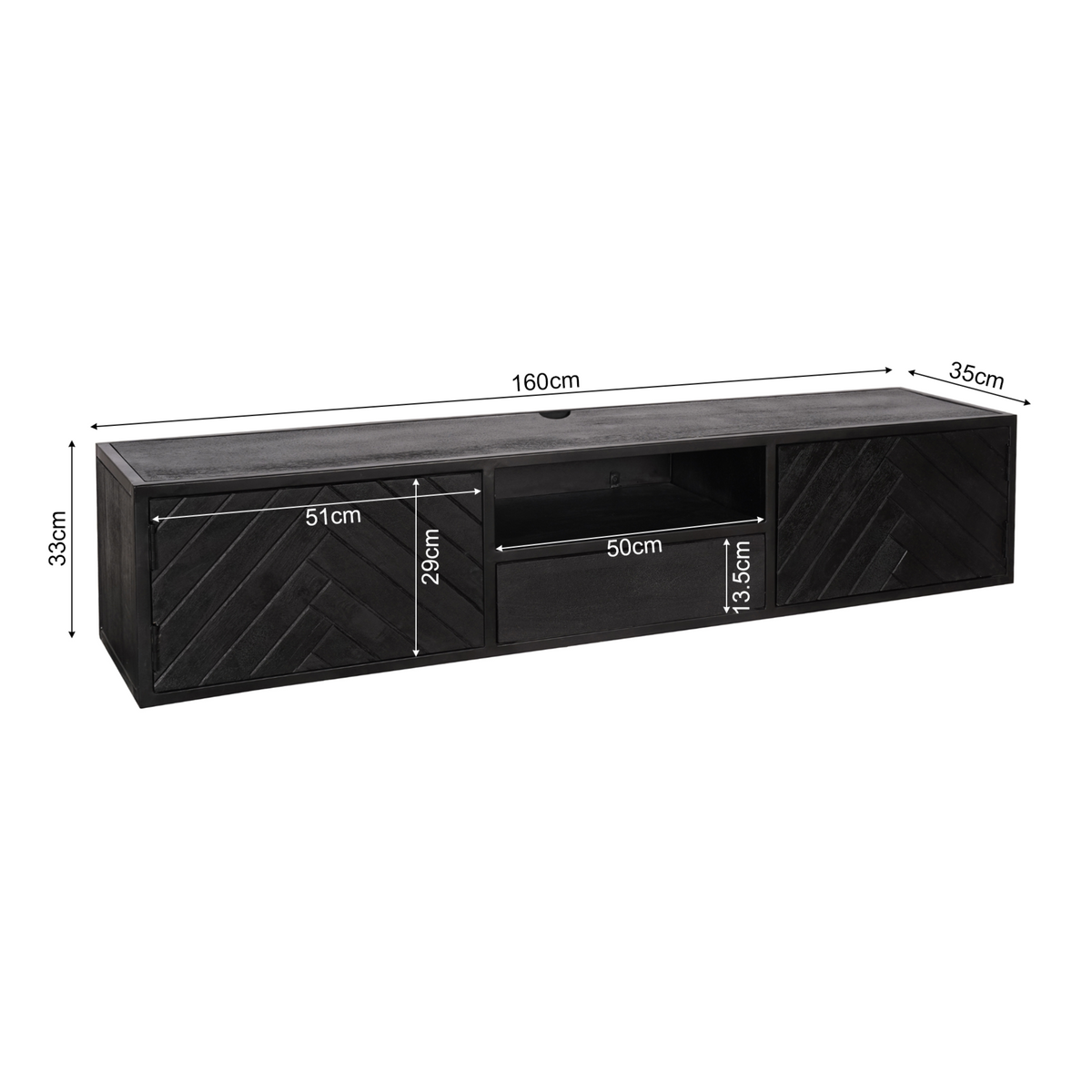 Zwevend tv meubel New York | 160 cm