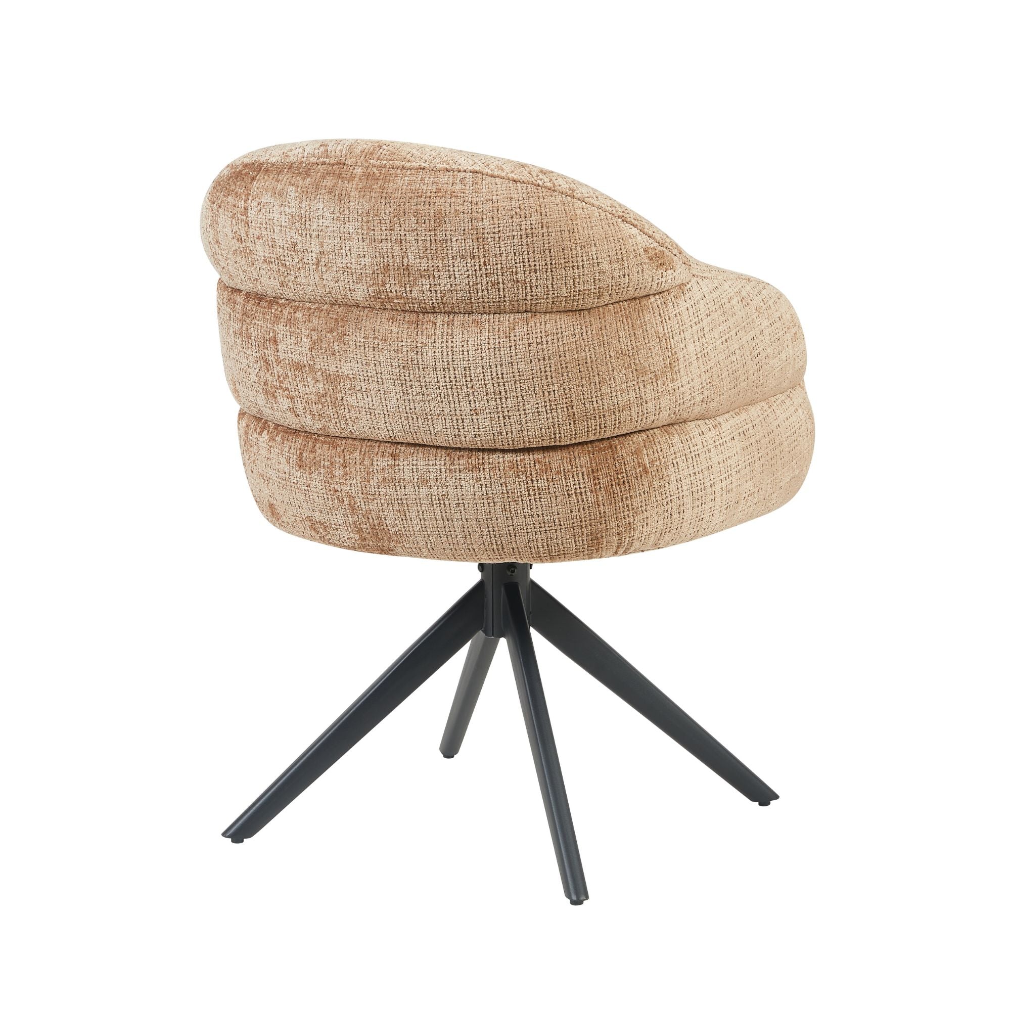 Eetkamerstoel Bella | Cinnamon | Poot Black | Met armleuning