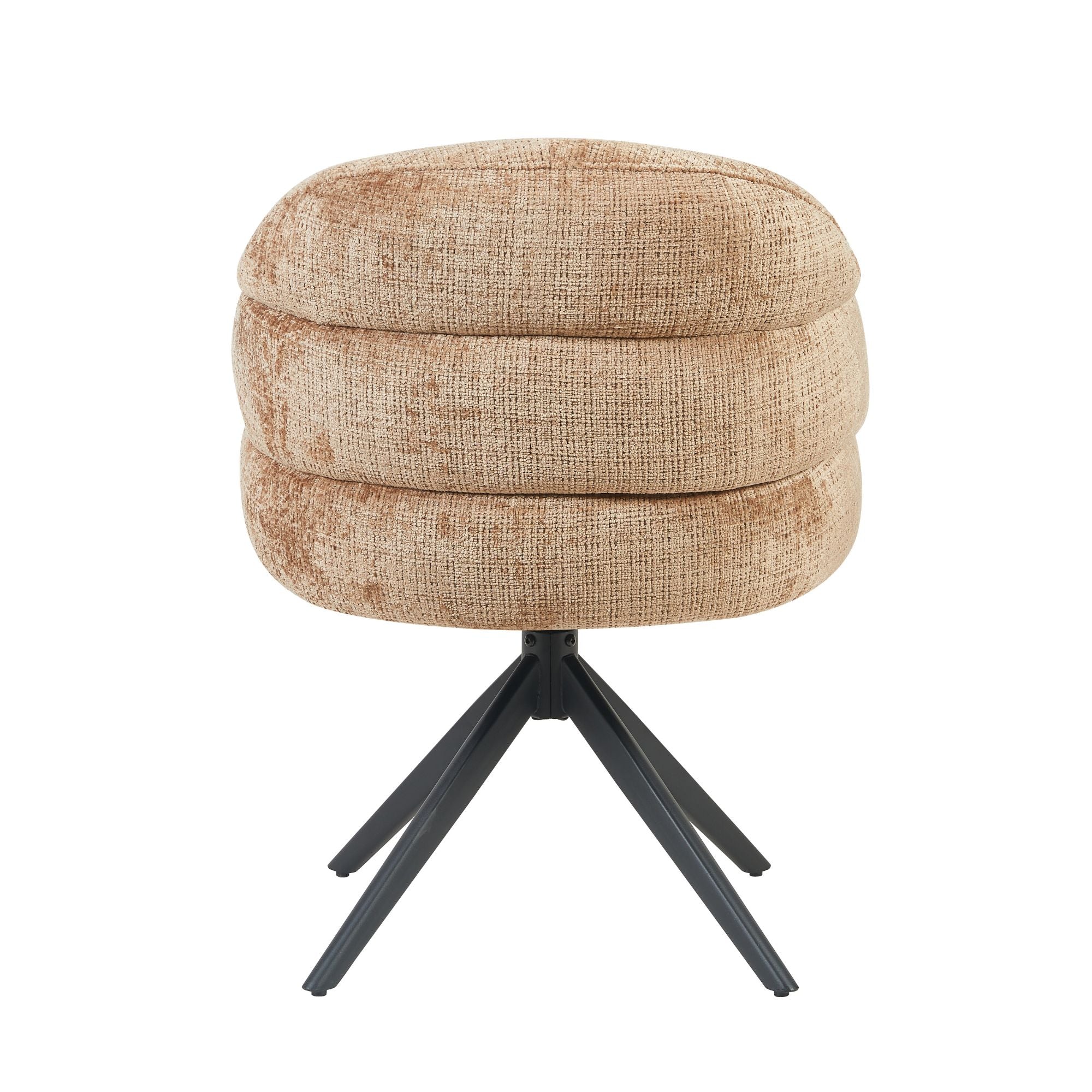 Eetkamerstoel Bella | Cinnamon | Poot Black | Met armleuning