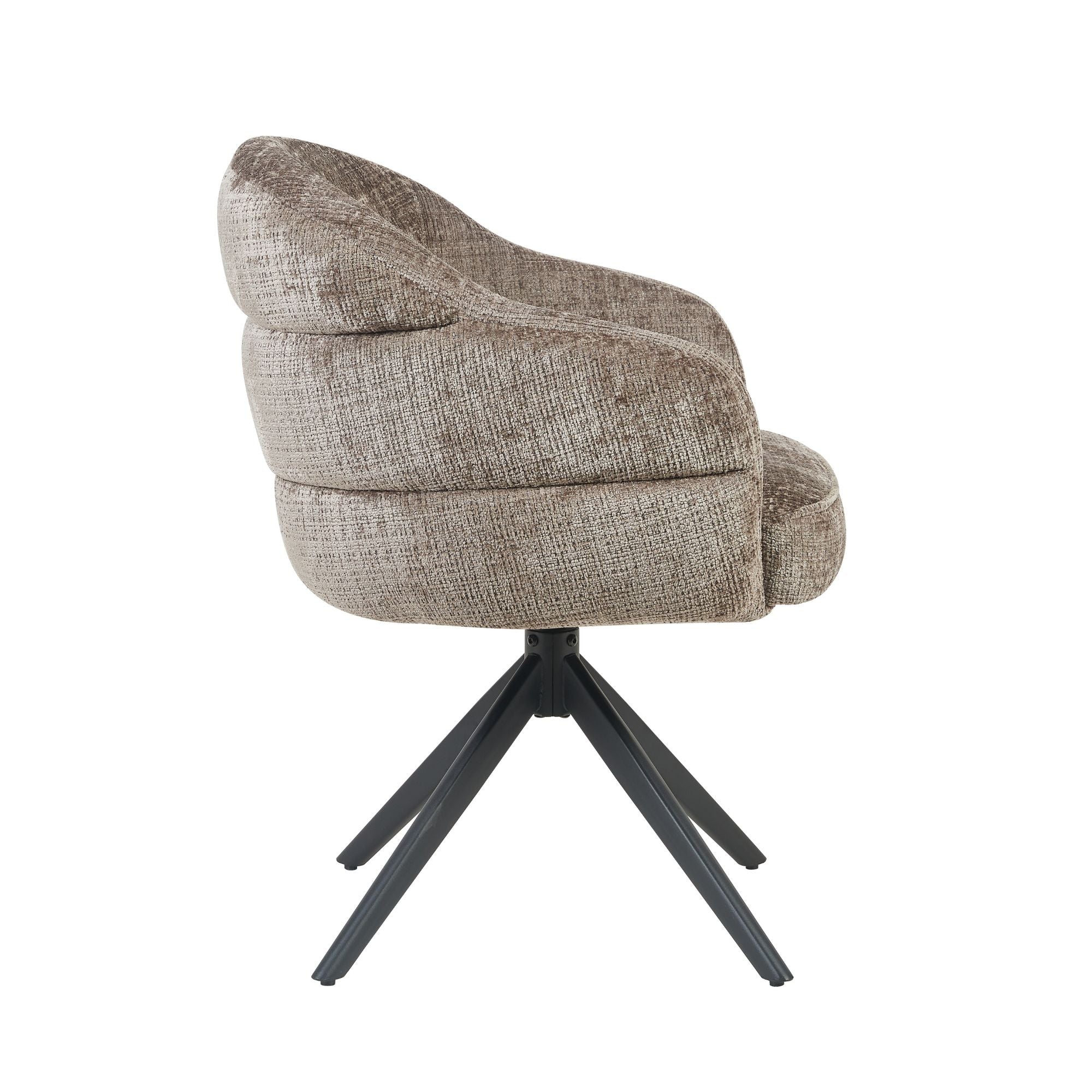 Eetkamerstoel Bella | Clay | Poot Black | Met armleuning