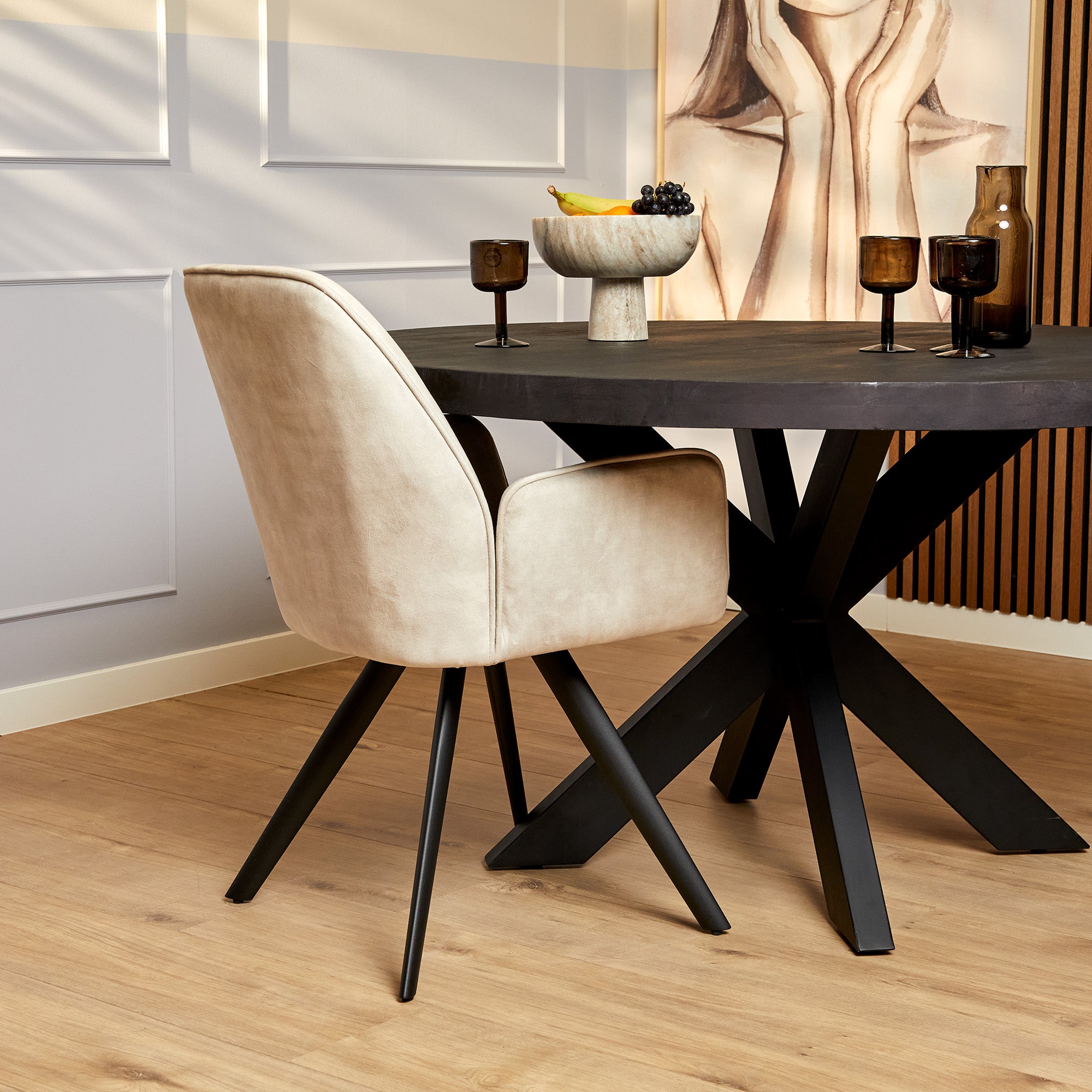 Eetkamerstoel Nova | Champagne (set of 2)