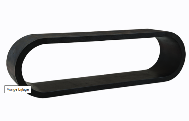 Tv-meubel Elegance – 170 cm – Zwart – Mangohout