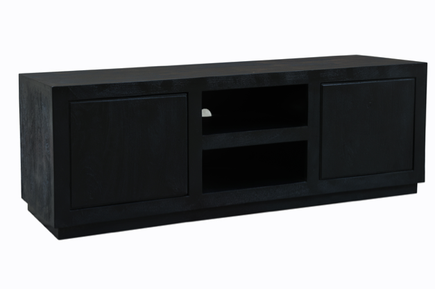 Tv-meubel Cannes – 145 cm – Zwart – Mangohout
