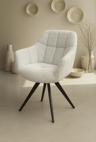 Stoel Beauty Lichtgrijs – Draaibare Eetkamerstoel