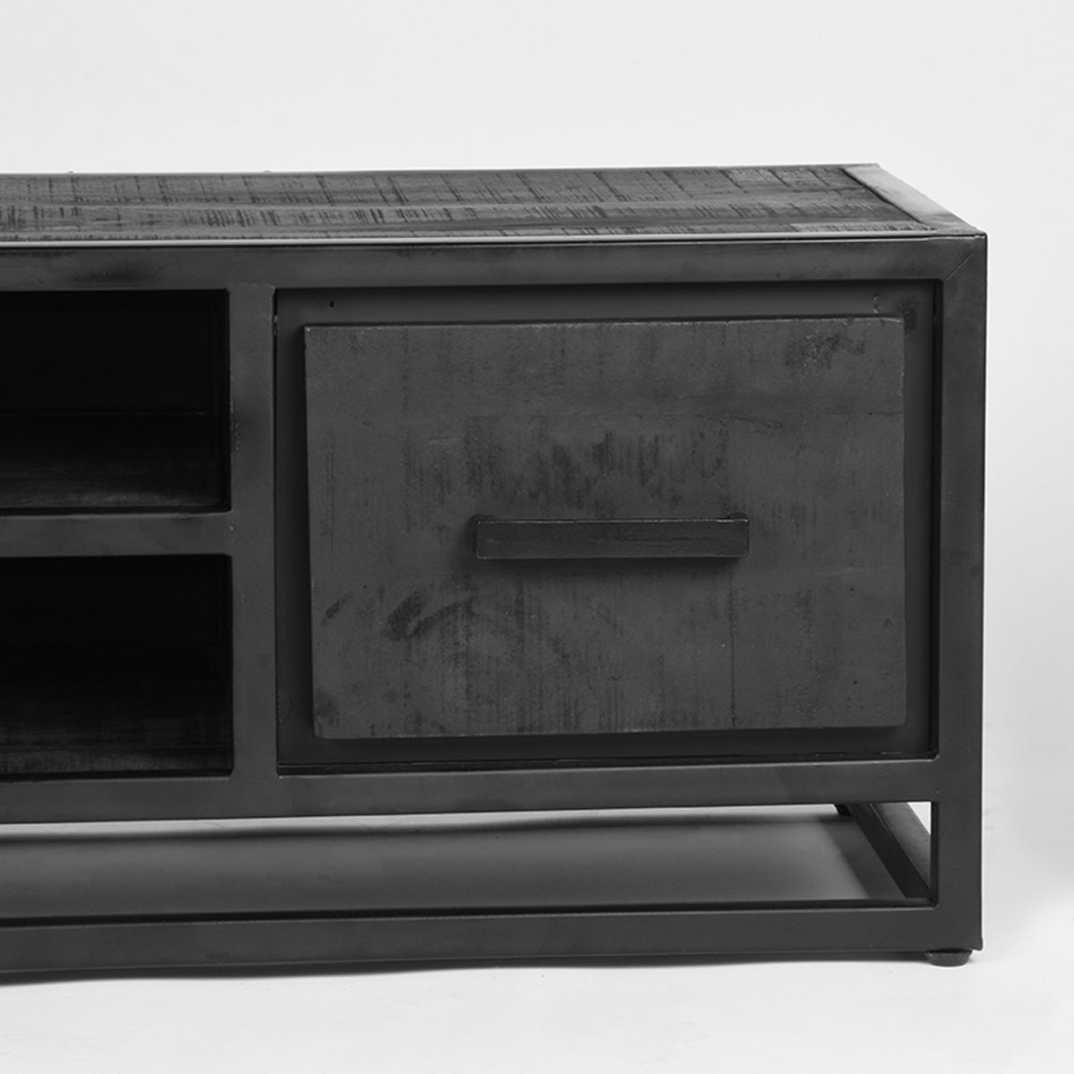 Tv-meubel Chili - Zwart - Mangohout - 120 cm