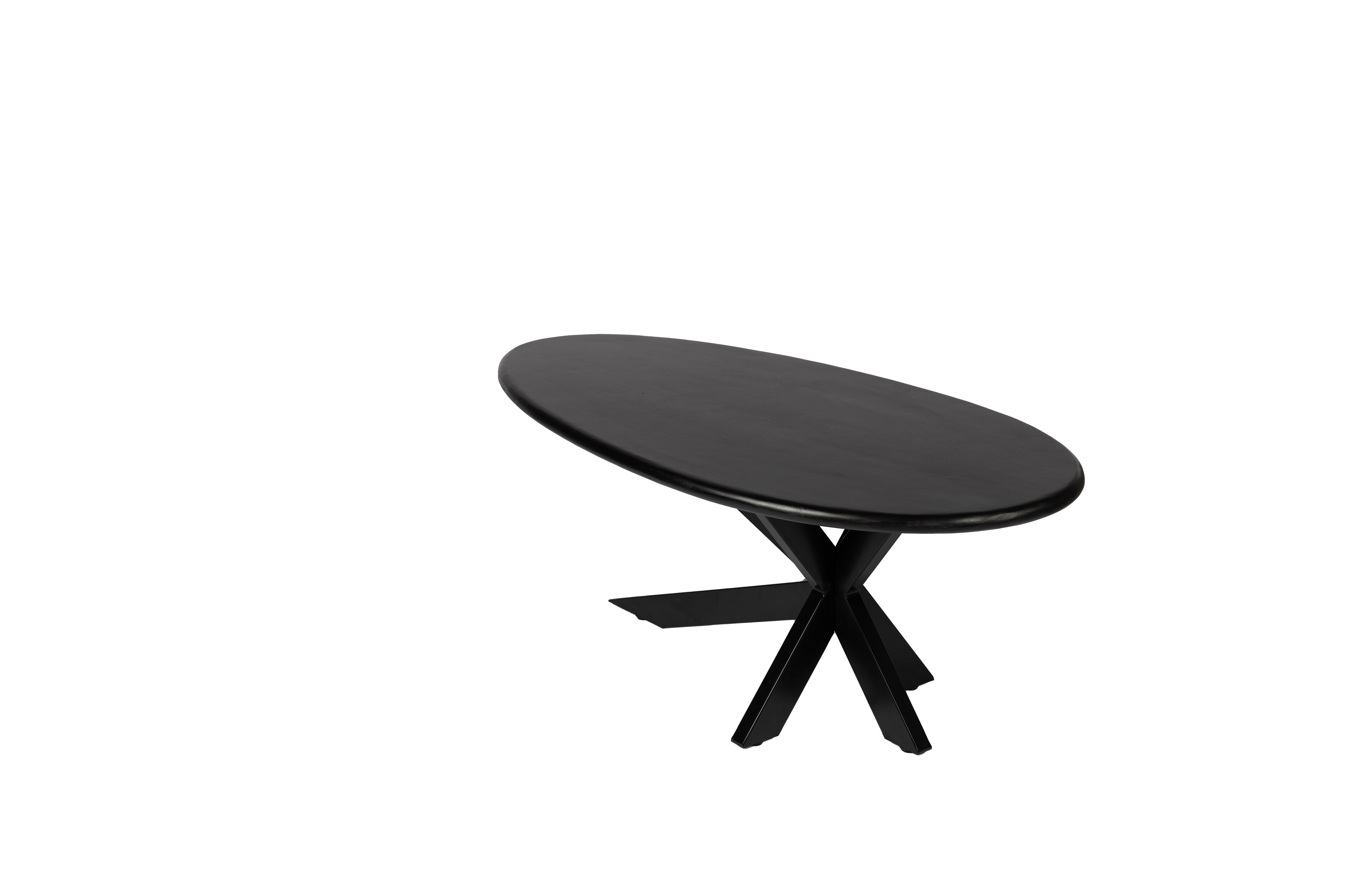 Ovale Salontafel - 120 cm - Zwart - Mangohout