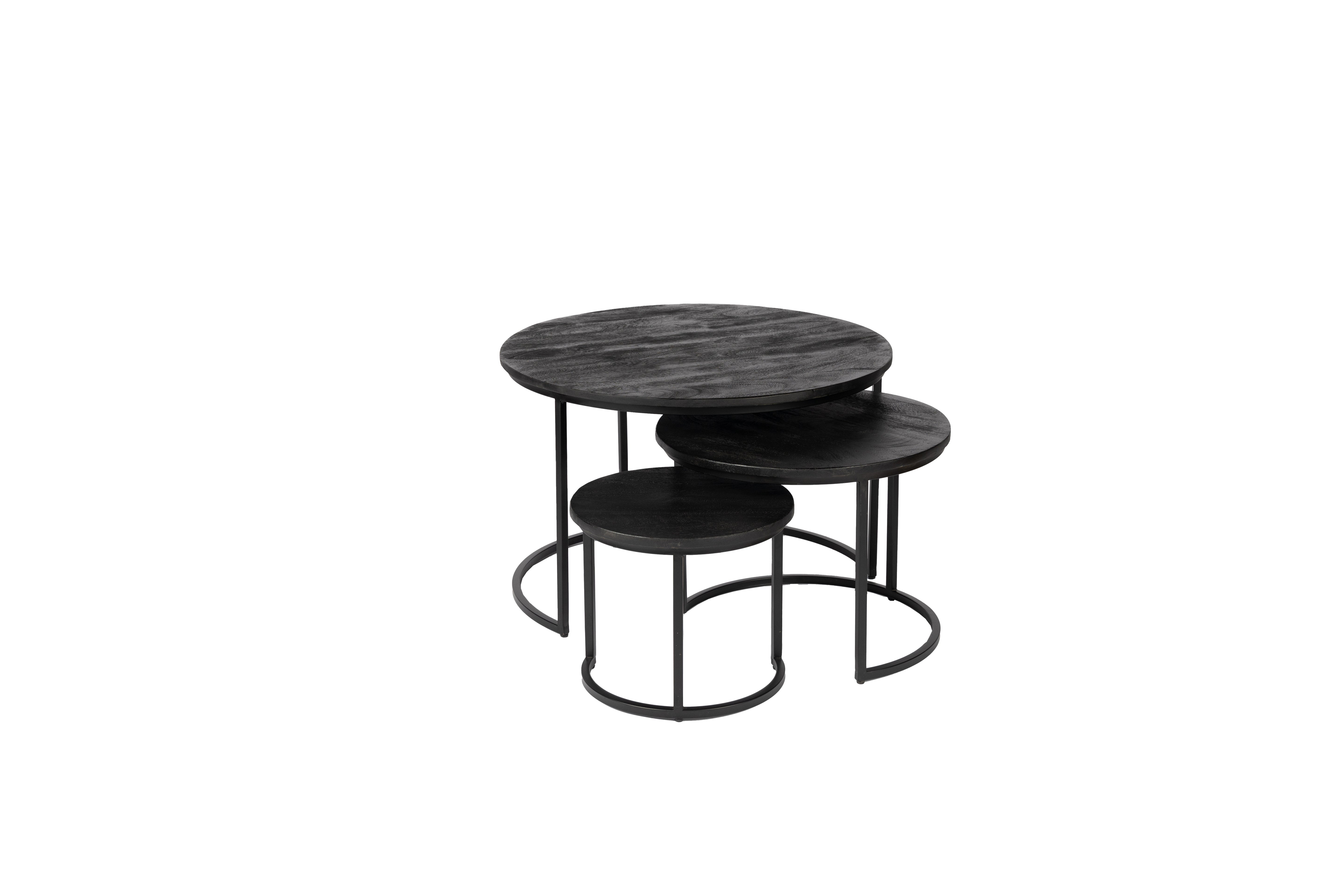 Zita Home salontafel Quincy set van 3 zwart medium