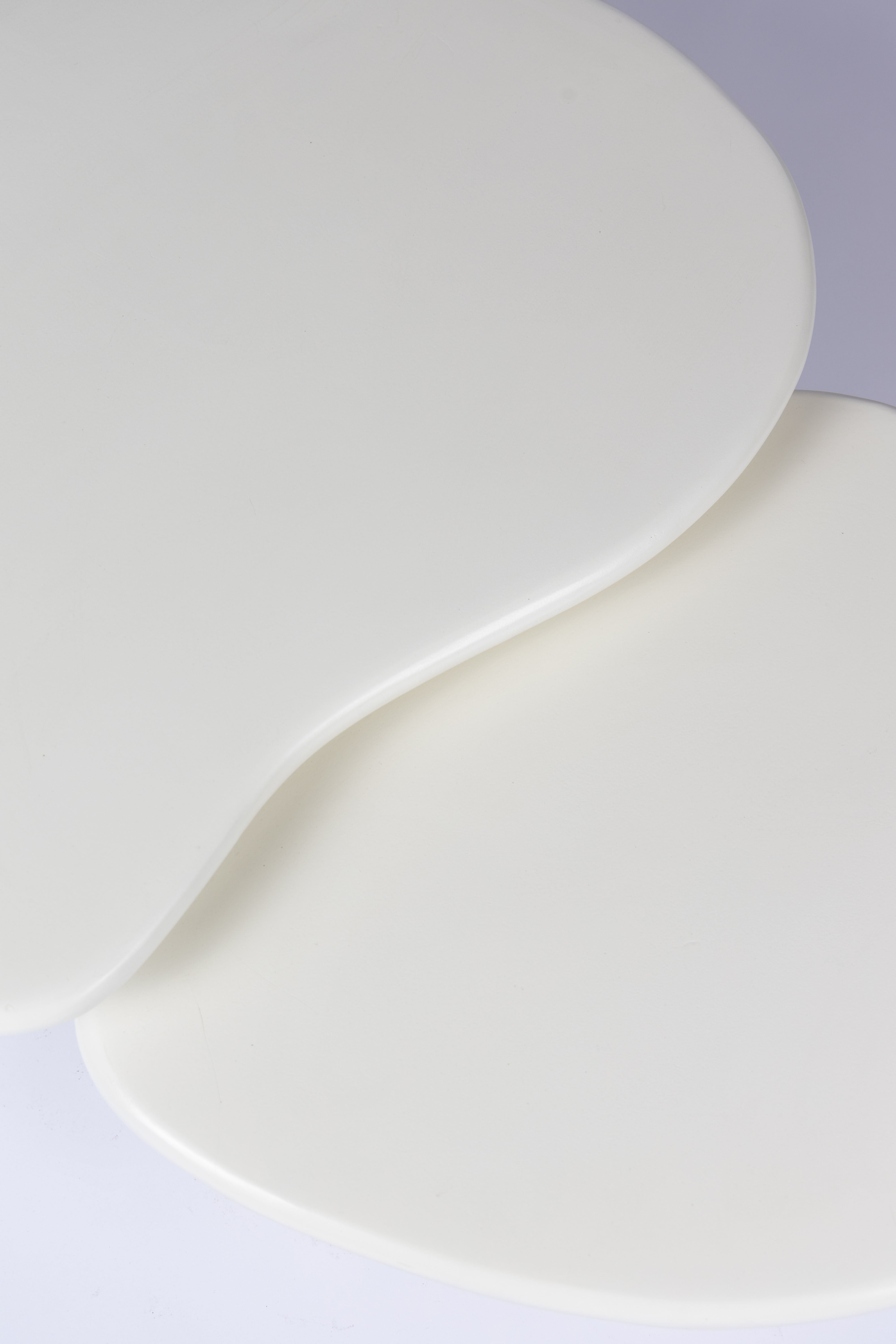 Organische salontafel set van 2 wit 80/70 cm