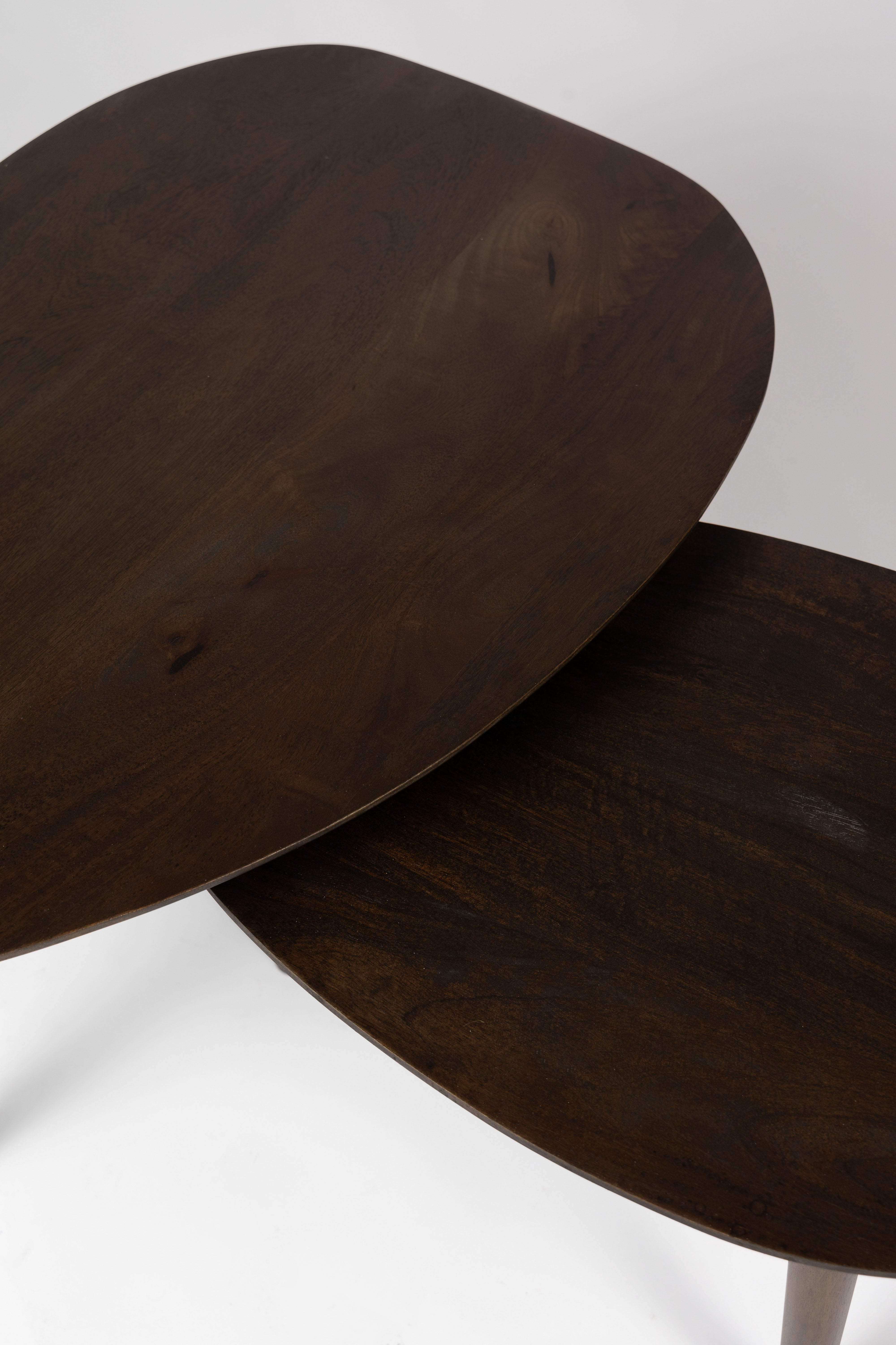 Driehoekige Salontafel set - Bruin - 2 stuks - Mangohout