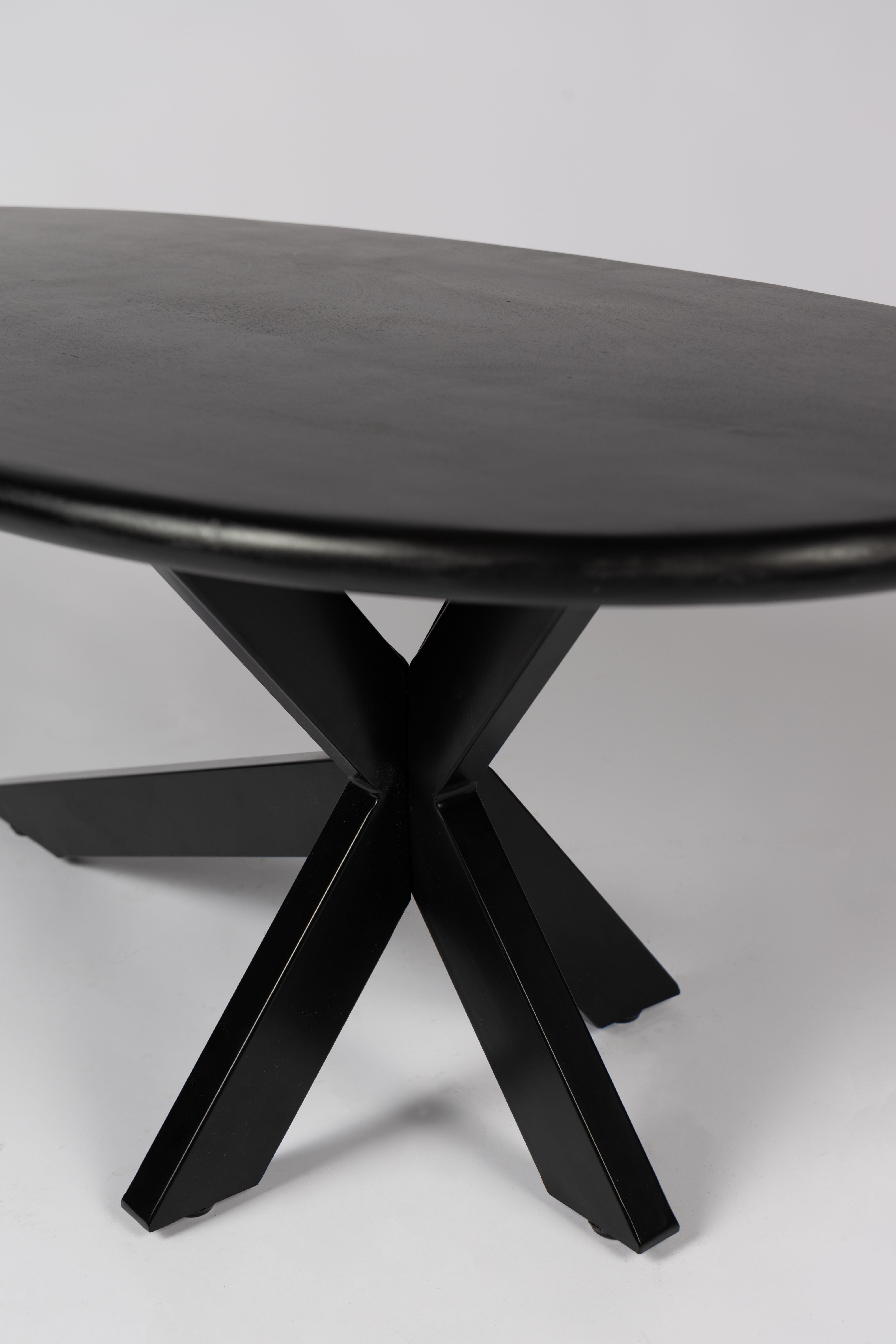 Ovale Salontafel - 120 cm - Zwart - Mangohout