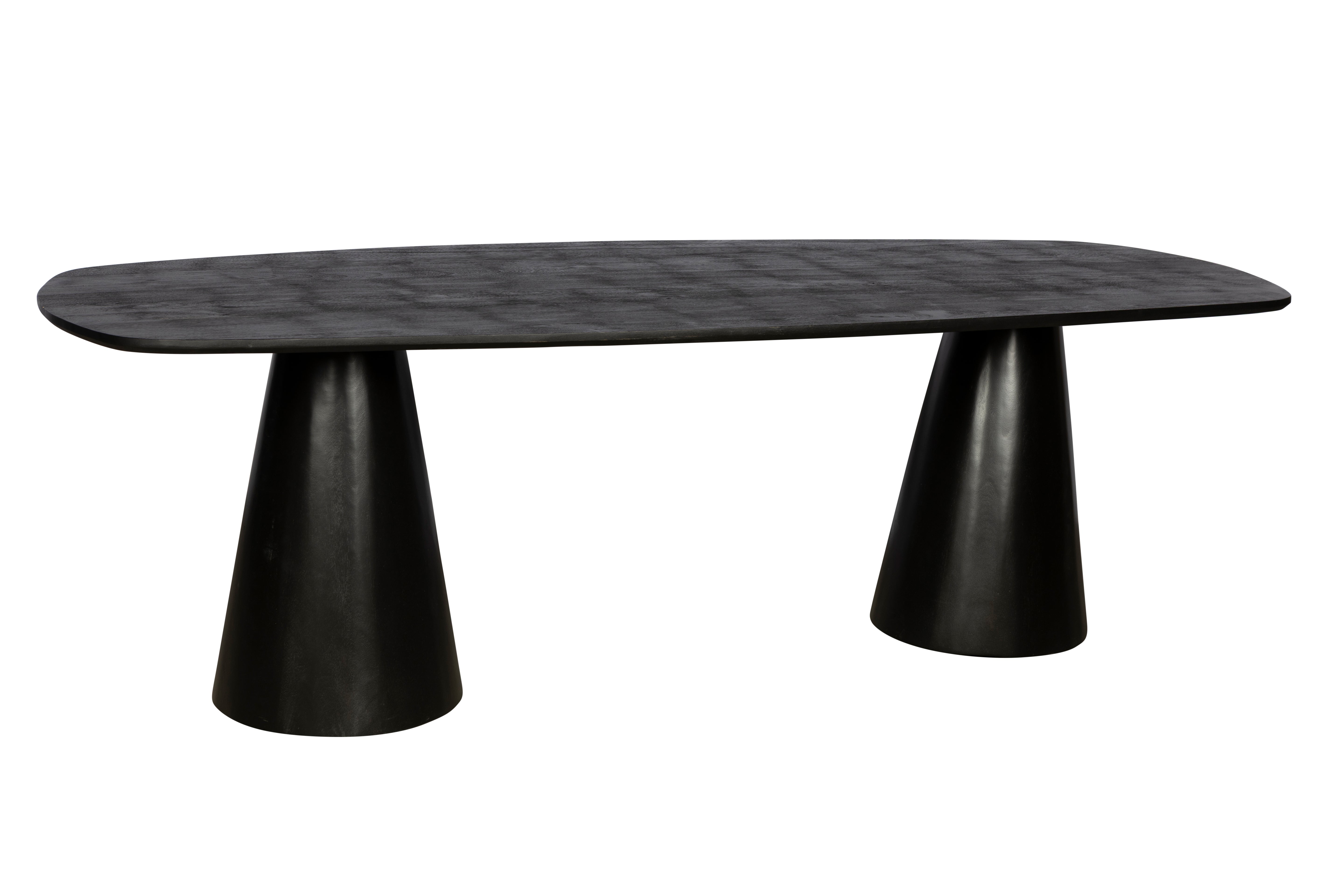 Deens Ovaal Tweekolompoten - 200 cm - zwart - Mangohout