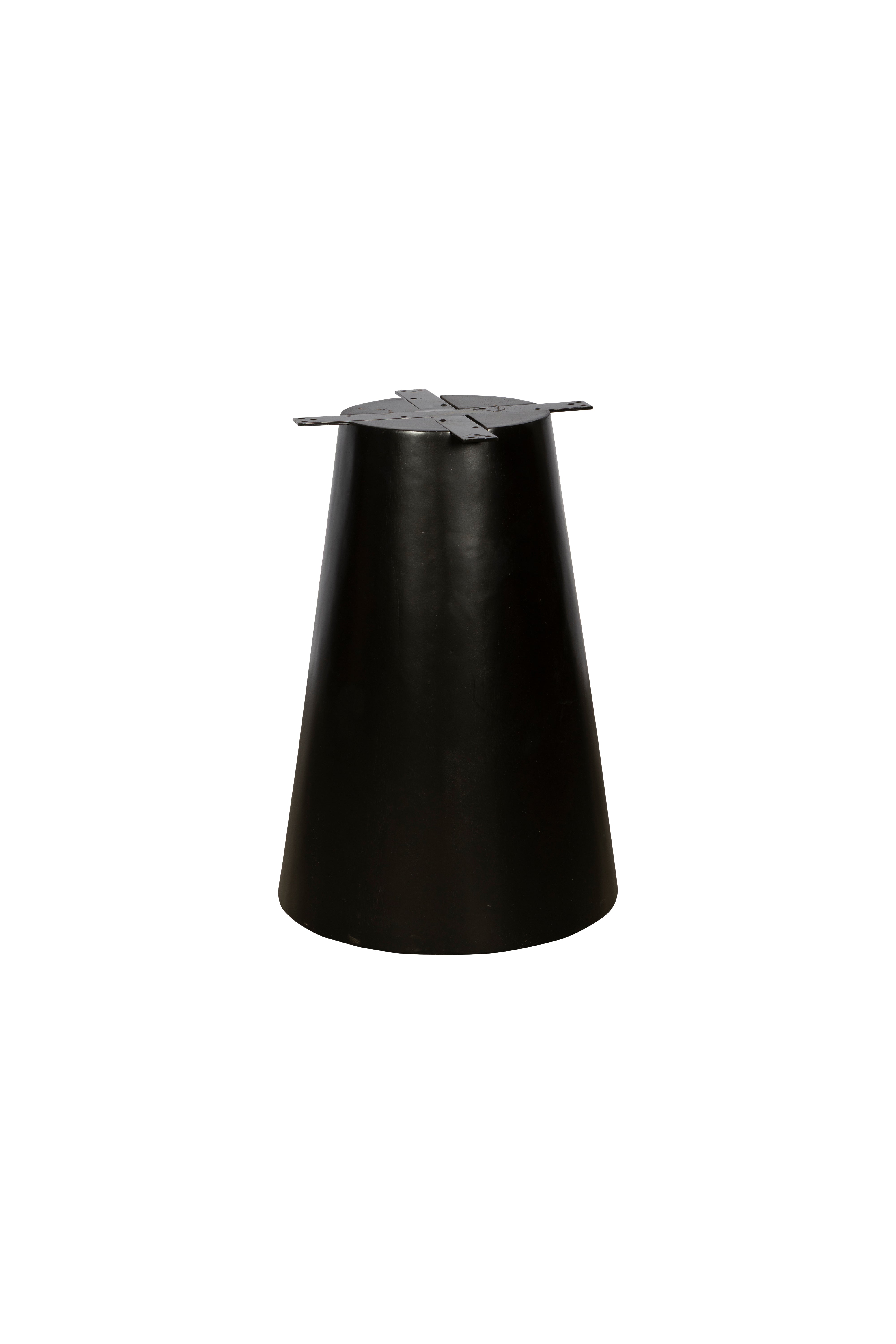 RONDE EETTAFEL - 110cm - ZWART - KEGELONDERSTEL - MANGOHOUT