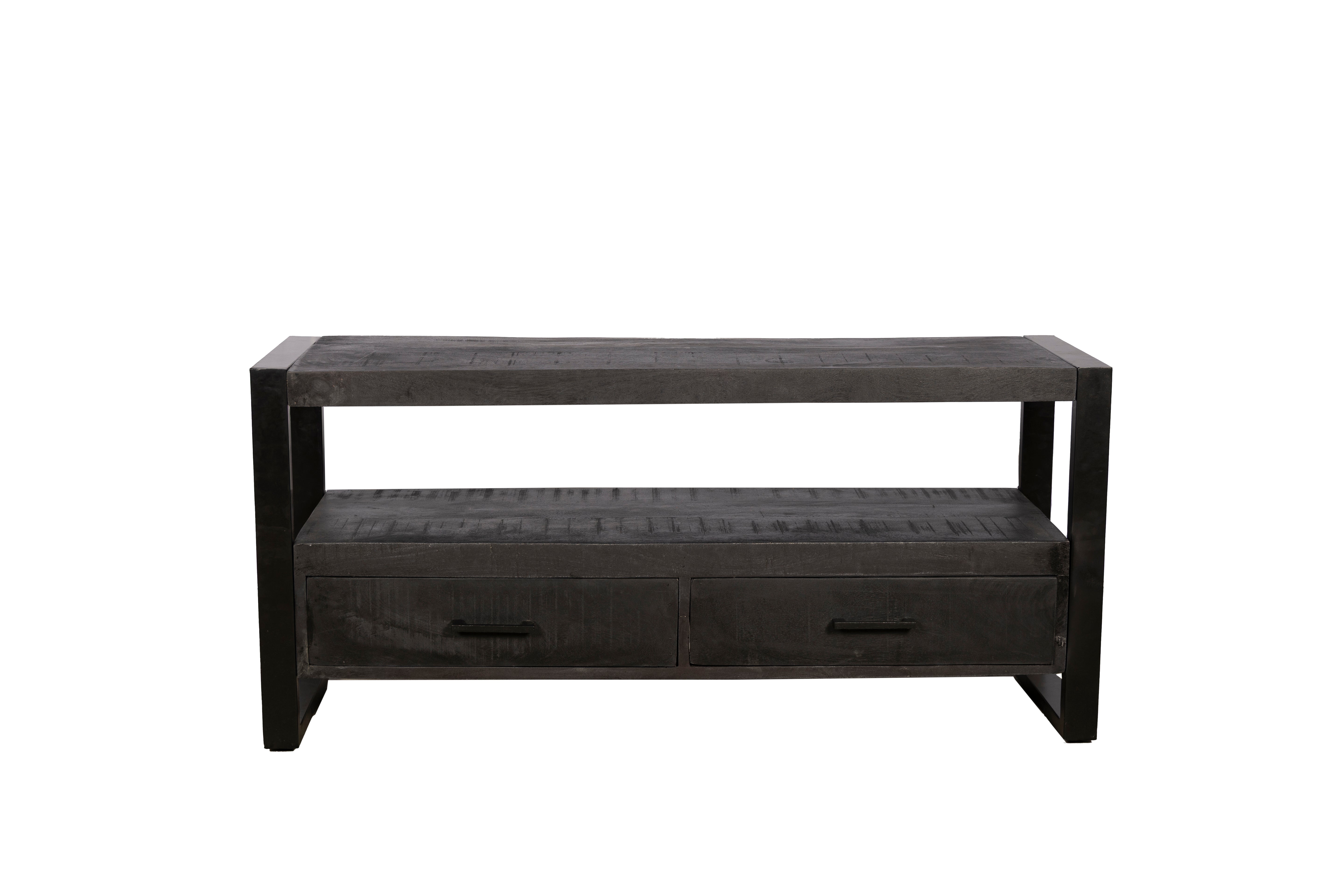 Tv meubel TOON zwart 120 cm mangohout