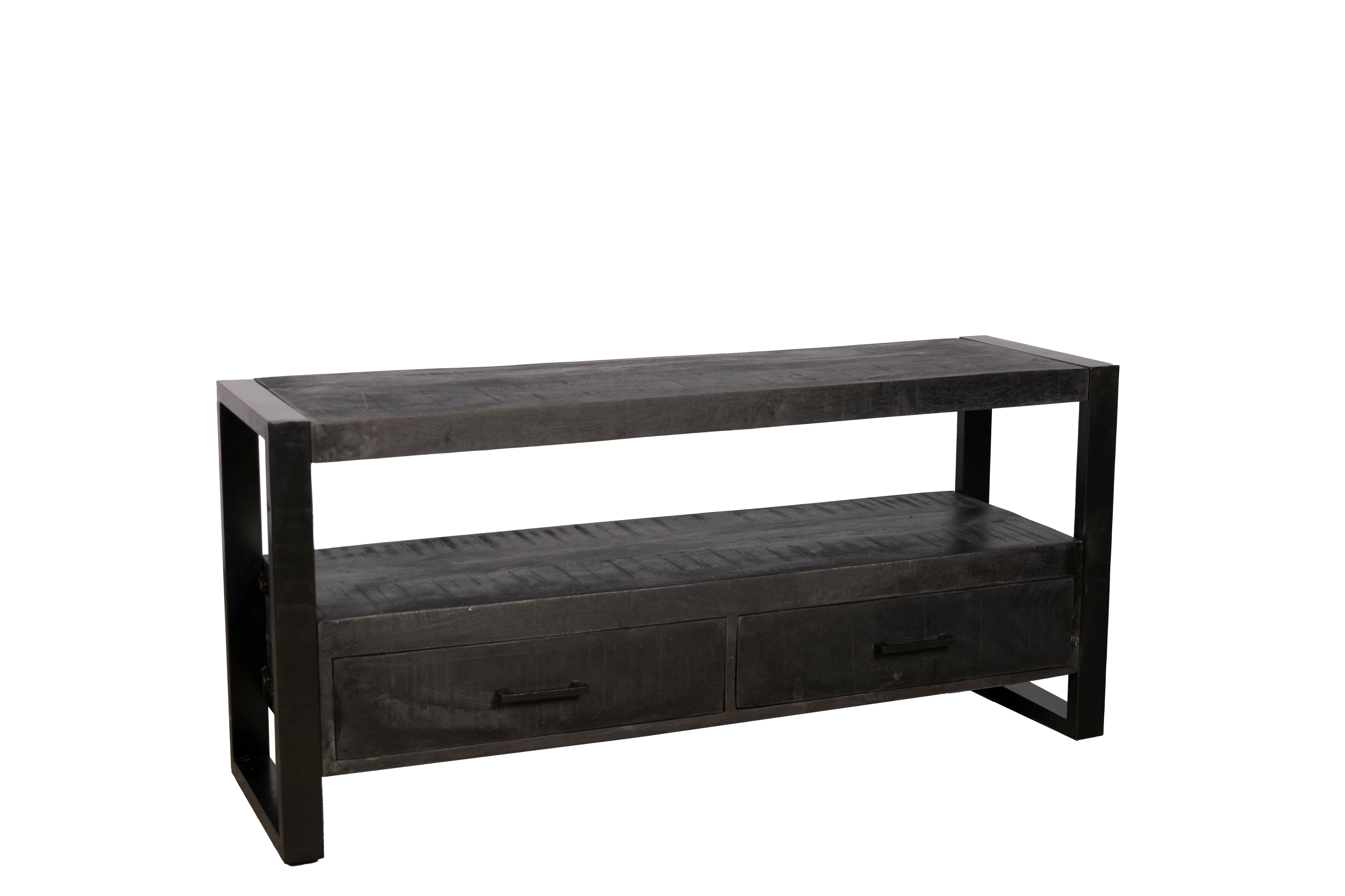 Tv meubel TOON zwart 120 cm mangohout