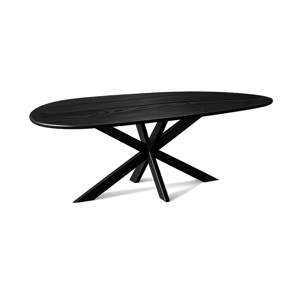 Eettafel Organisch – 260 cm – Zwart – Mangohout