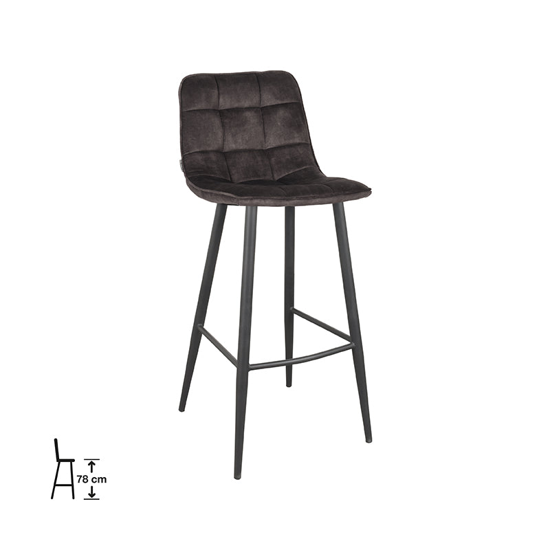 Barkruk Jelt - Antraciet - Velours