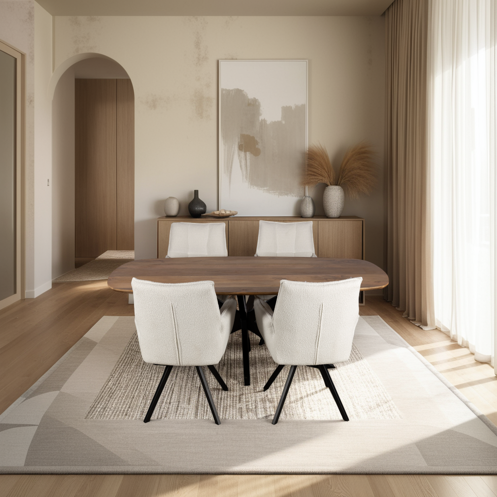 Deens Ovale Eettafel - 160 cm - Naturel - Mangohout