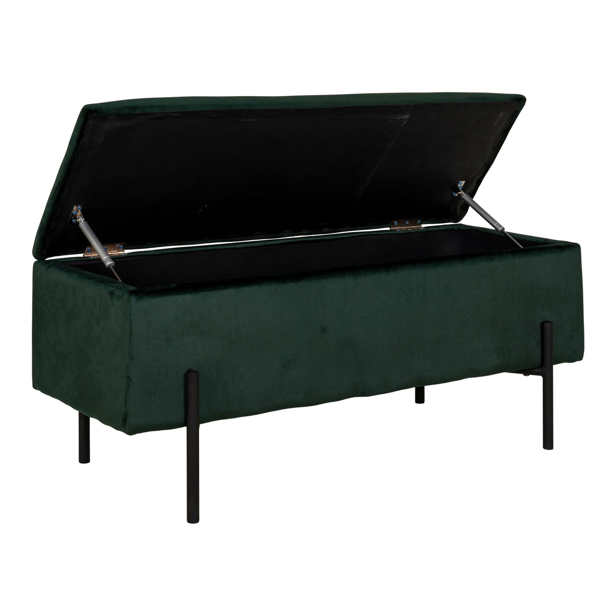 Watford Bench - Bench in green velvet with storage HN1206