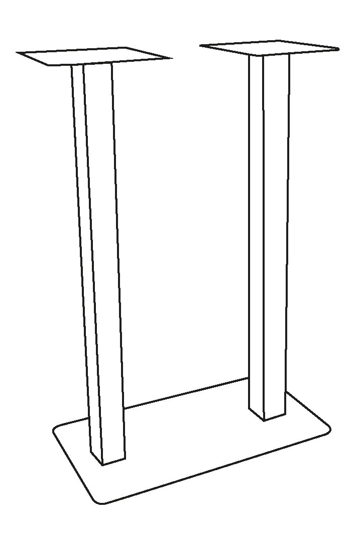Bartafel Tafelpoot Dubbel - Zwart - Metaal - 108 cm