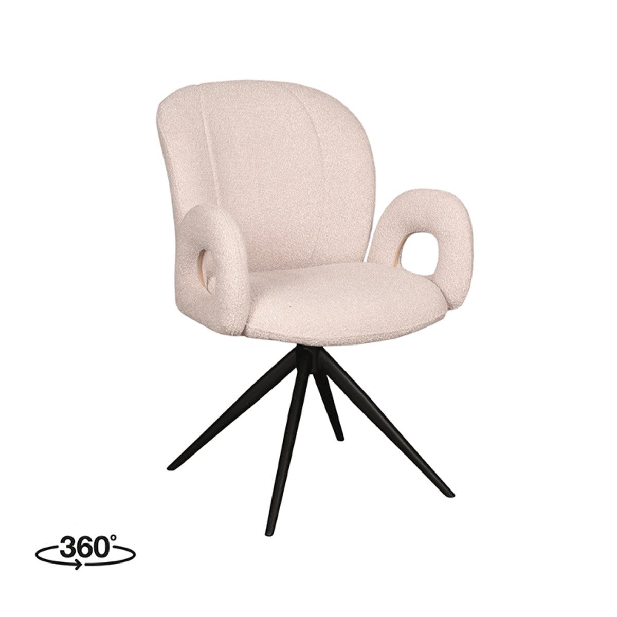 Eetkamerstoel Neo - Naturel / zwart - boucle