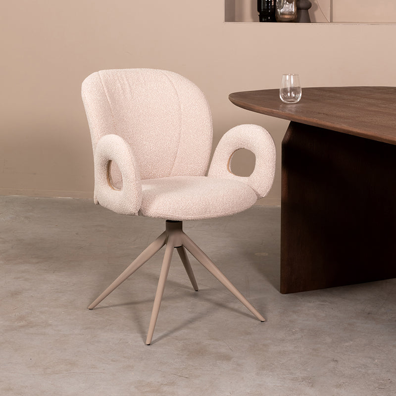 Eetkamerstoel Neo - Naturel / goud - Boucle