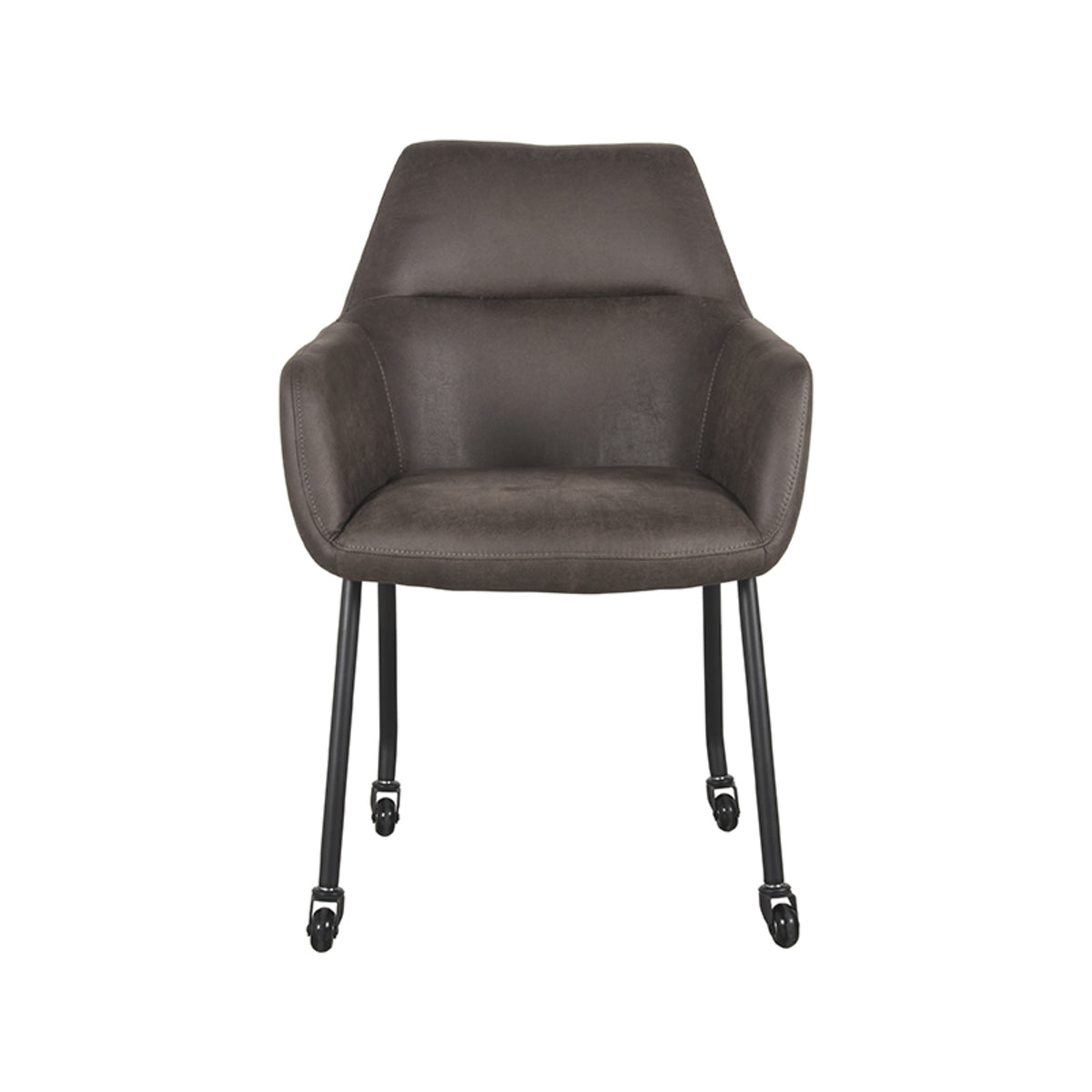 Eetkamerstoel Lenny - Antraciet - Microfiber