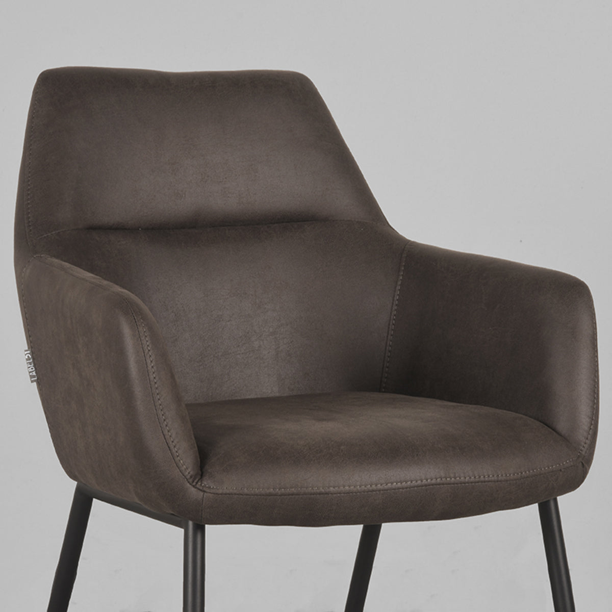 Eetkamerstoel Lenny - Antraciet - Microfiber