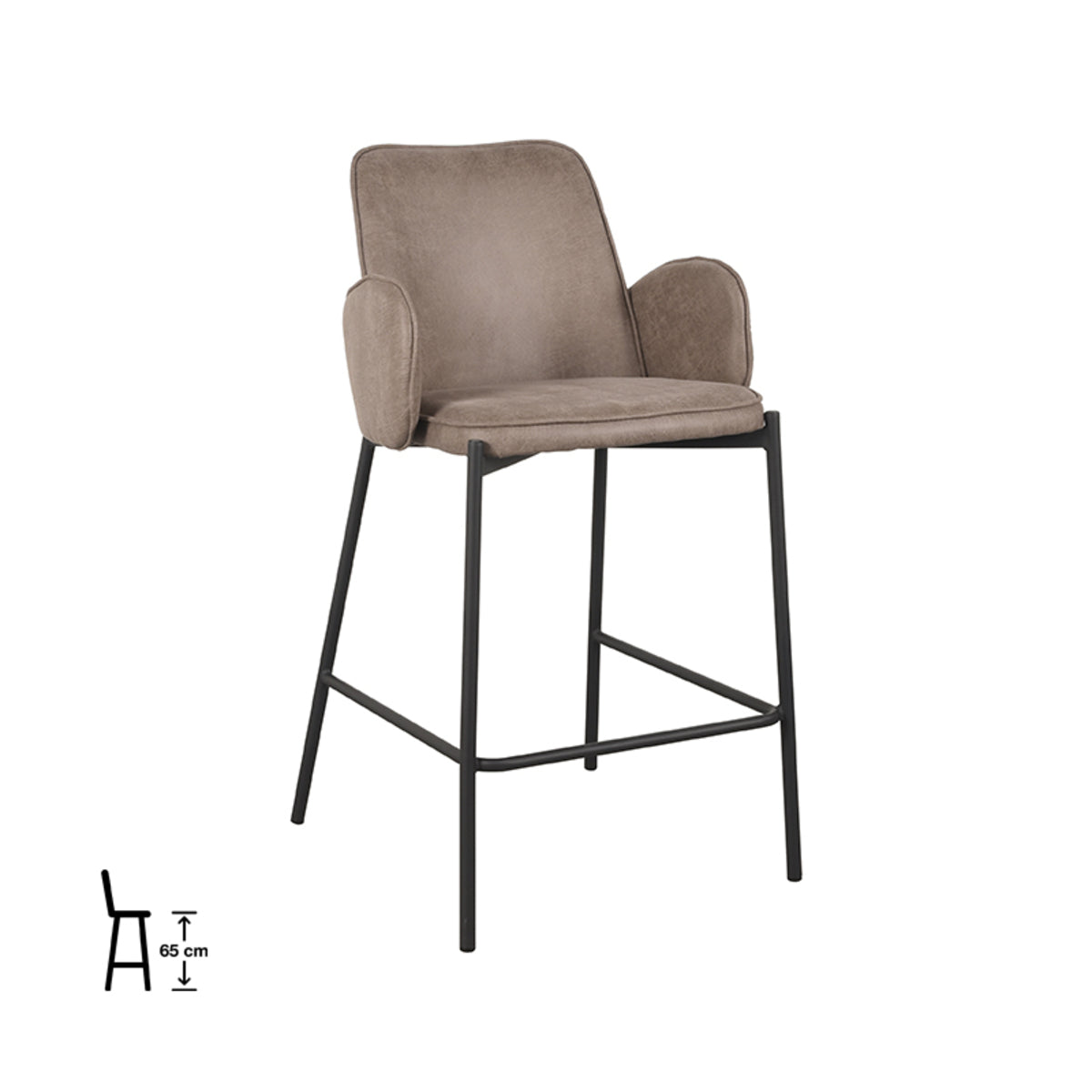 Barkruk Joni - Taupe - Microfiber