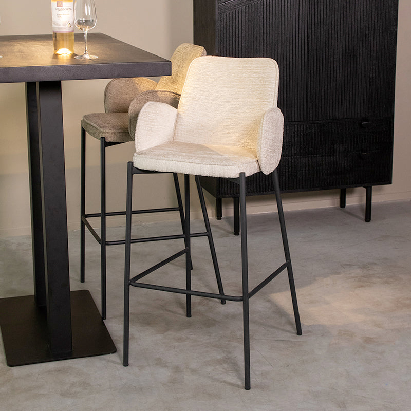 Barkruk Joni - Beige - Fluweel