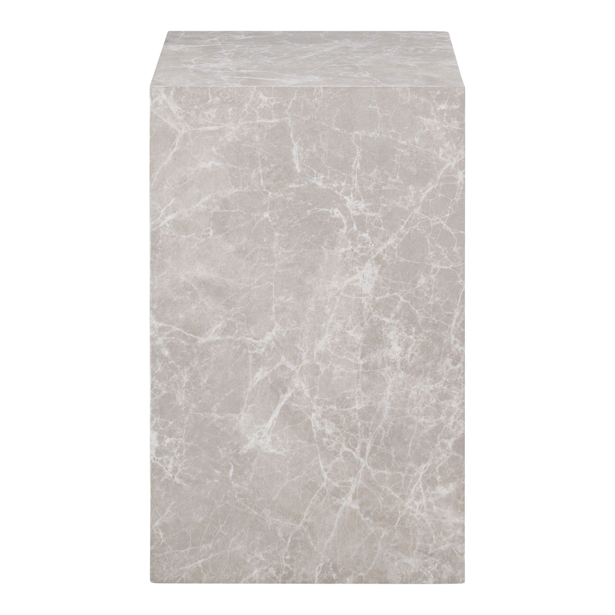 Prague Side Table - Side Table, marble look, beige, 30x30x50 cm
