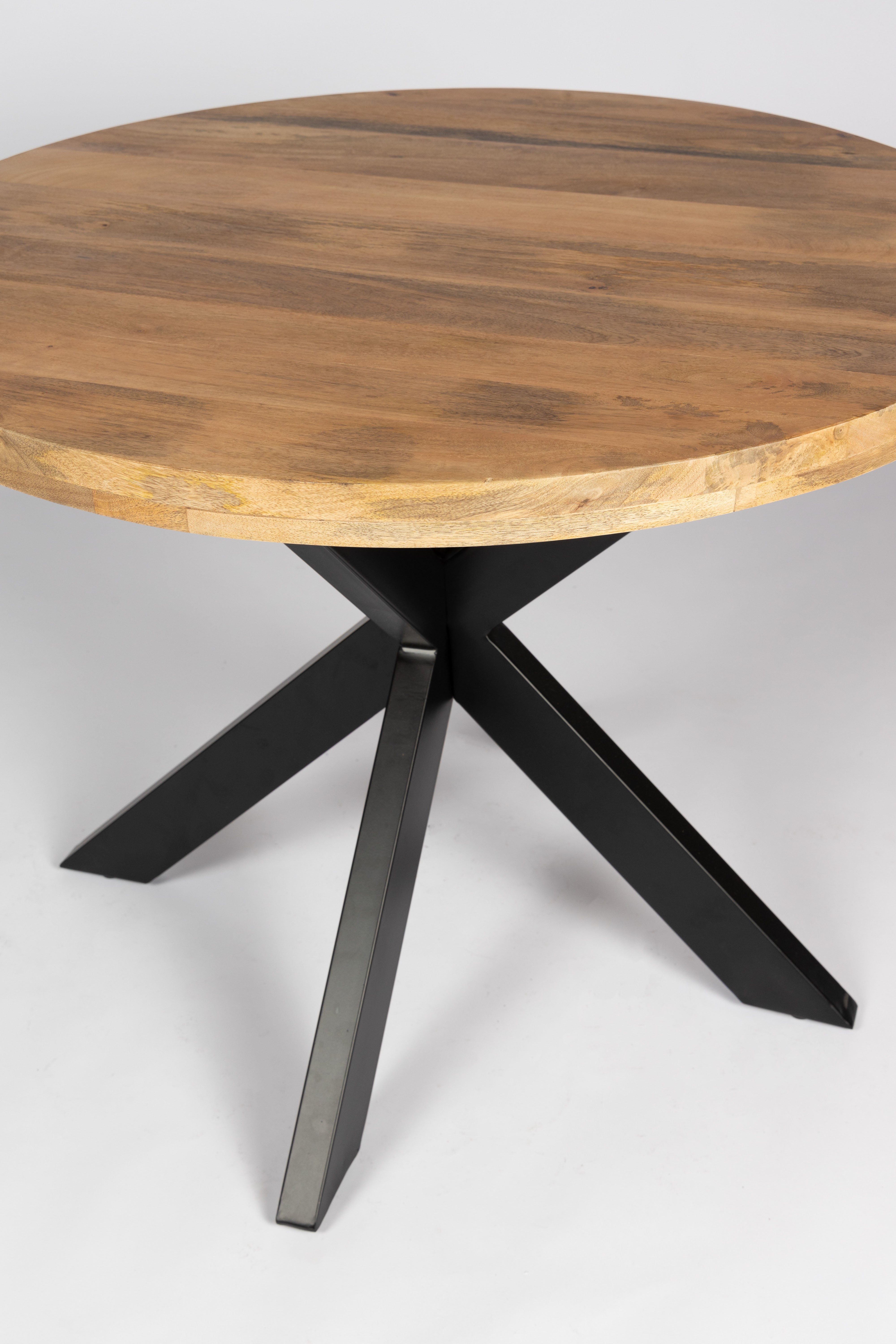 Table à manger ronde - 100 cm - Naturel - Bois de manguier