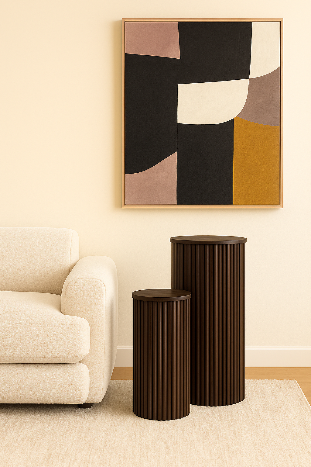 Zuilen Set van 2 – Zwart Marmer – Donkerbruin