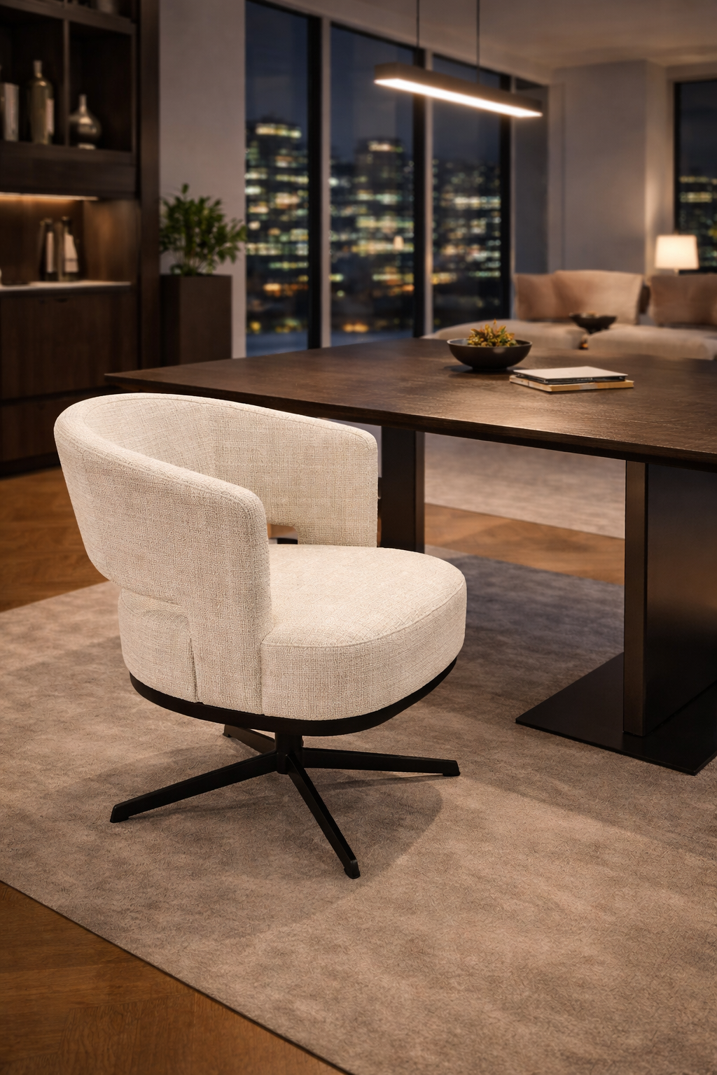 Stoel brace Créme – Draaibare Eetkamerstoel