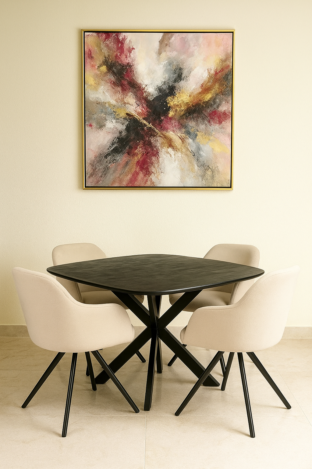 Eettafel Deens Rond – 100 cm – Zwart – Mangohout