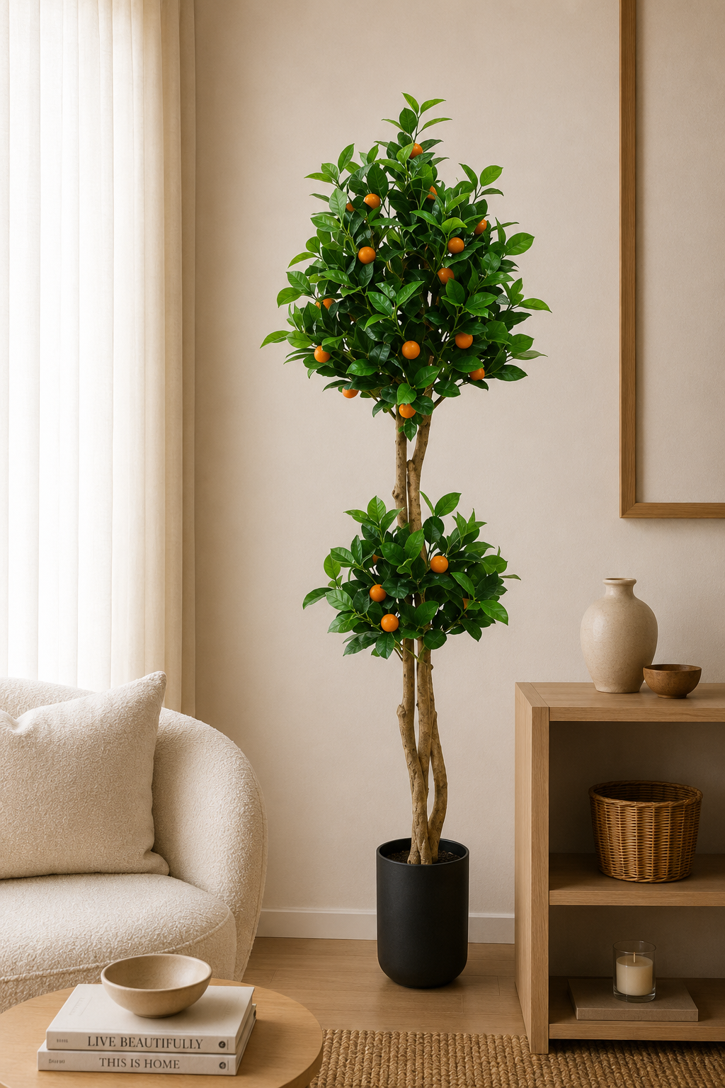 Sinaasappel kunstboom 130 cm - Mediterrane uitstraling