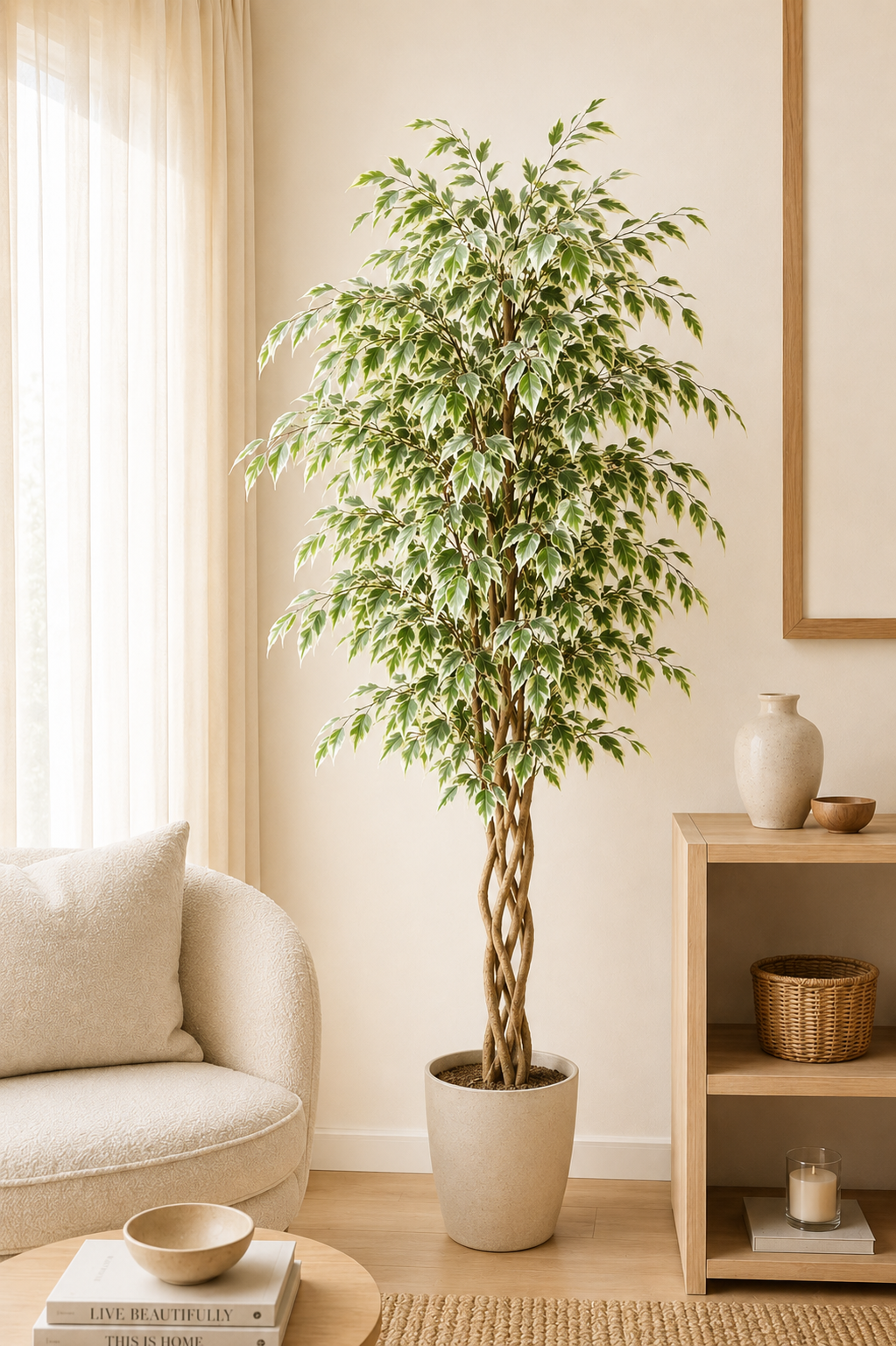 Kunstplant Ficus groen 140cm