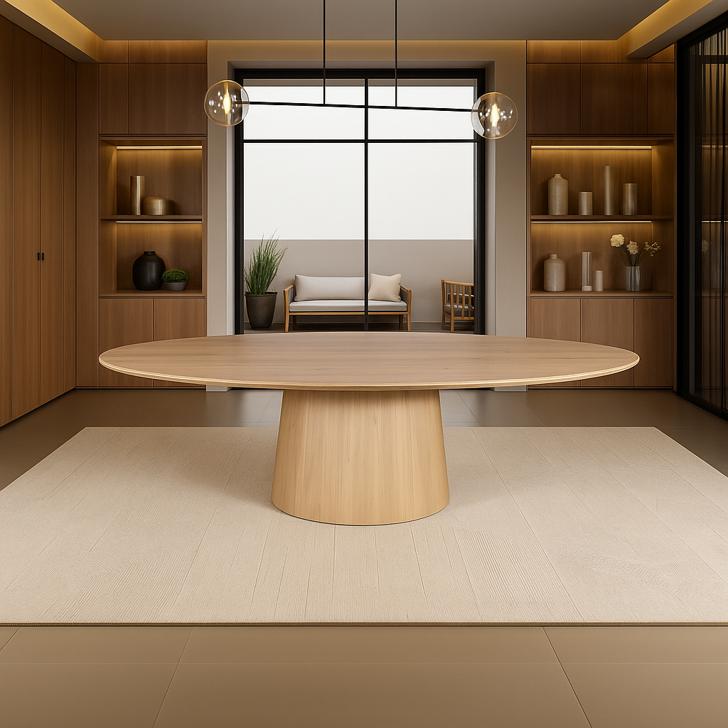 Ovale Eettafel - 260cm - Bruin - EIkenhout