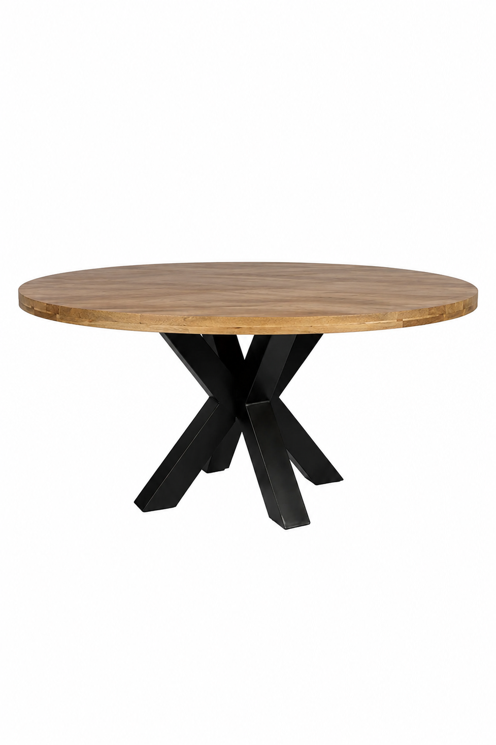 Ronde eettafel - 150 cm - Naturel - Mangohout - Dik frame