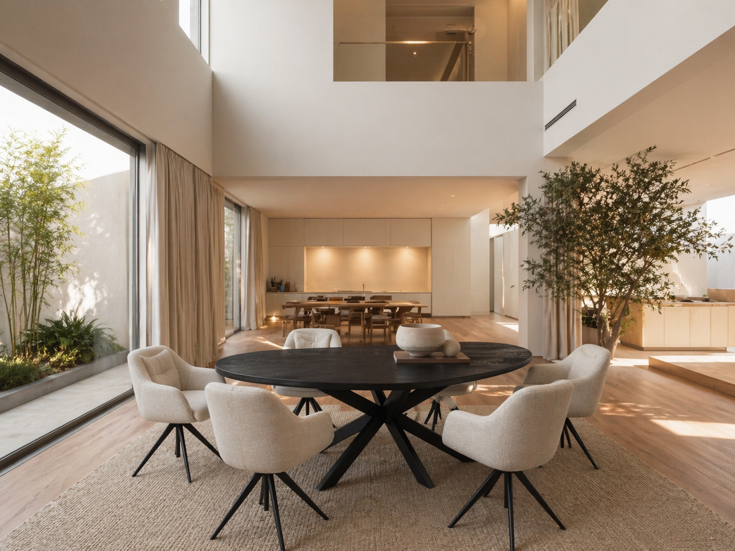 Eettafel Organisch – 260 cm – Zwart – Mangohout