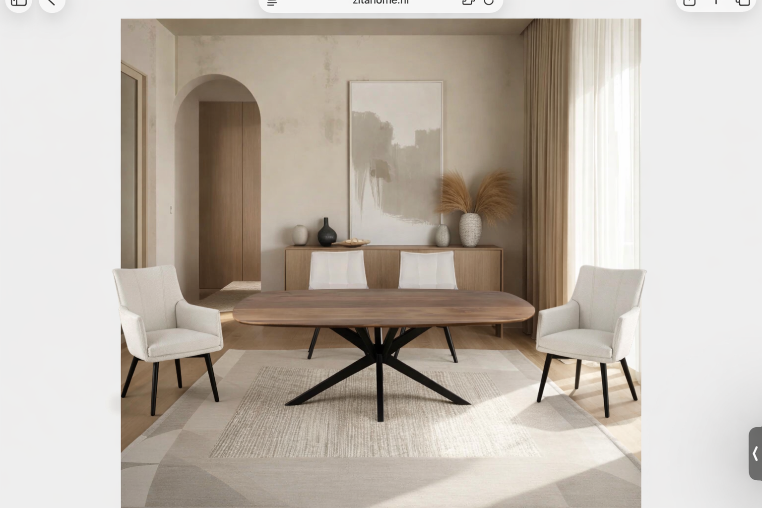 Deens ovale eettafel - 180 cm - Naturel - Mangohout