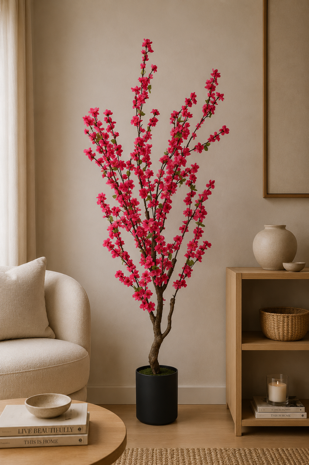 150cm kunst bloesem roze